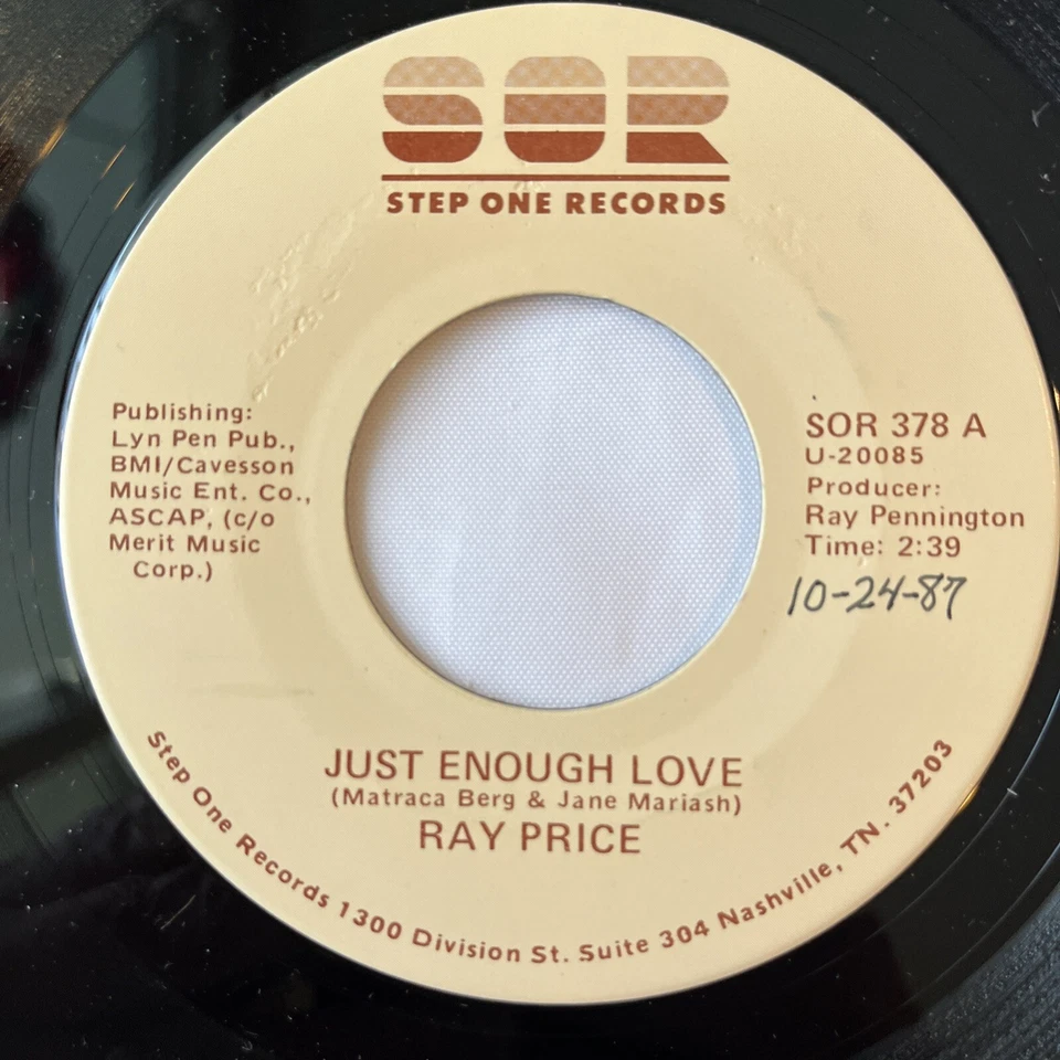 RAY PRICE COUNTRY 45's Classic STEP ONE RECORDS releases 80's - Image 2 of 4