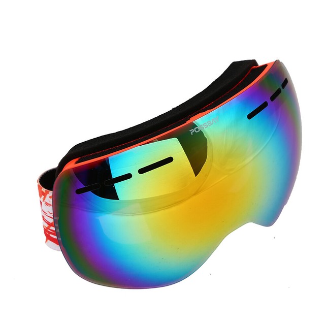 Unisex Ski Goggles Double lens Matte fluorescent Orange Frame Orange