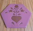 New ListingPink Tile Glazed Hexagon Made in Italy Tulips Heart 6" x 7" Felt Feet