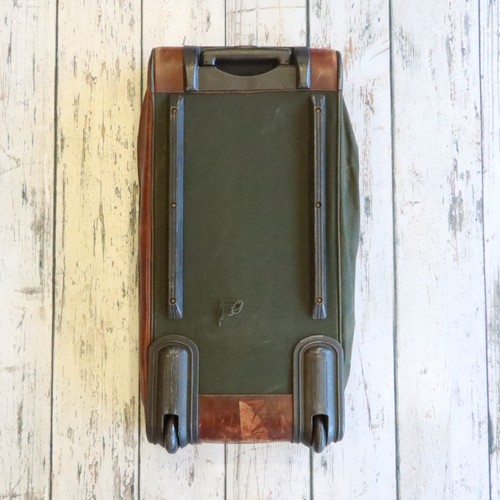 Vintage The Orvis Company Battenkill Leder & grün rollendes Canvas Gepäck Tasche - Bild 15 von 20