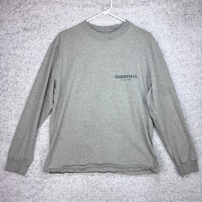 Fear of God Essentials Gray Long Sleeve Crew Neck T-Shirt Men