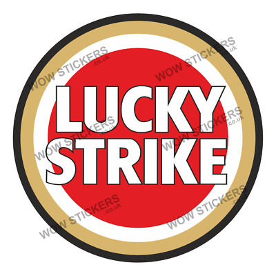 Red Lucky Strike Motorbike Stickers Car Window Tank (Choose size ...