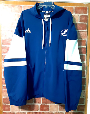 Adidas NHL Tampa Bay Lightning Full Zip Hoodie Jacket IP5963 Men's Size Large