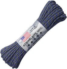 New Atwood Rope MFG Parachute Cord Thin Blue Line RG1236H 550 cord. 7 strand cor