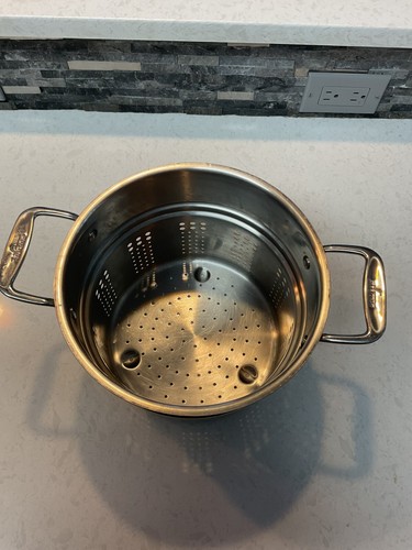 ALL CLAD Steamer Pasta Insert Colander Strainer Stainless Steel.