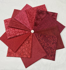 Red 11 Assorted Cotton Fabric Bundle FQ, Yardage, Quilters Happy Place