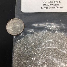 0.6 oz of Silver Glass Glitter .30-.60mm GG-1080-877-S Ceroglass Technologies