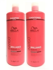 (2 PACK) Wella Invigo Brilliance Shampoo & Conditioner Coarse Duo, 33.8oz