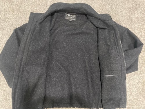 FILSON Mackinaw Wool Field Jacket XL Charcoal Men's USA Made Zip Up - Picture 5 of 7