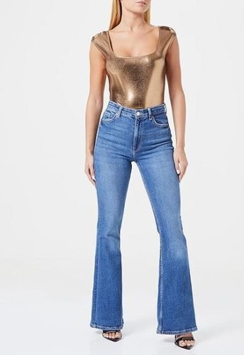 Body donna Just Cavalli rivestito oro elasticizzato taglia 50IT/18UK - Made in Italy - Foto 4 di 13