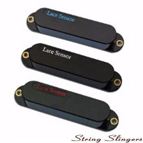 Lace Sensor Blue Fire (LBlu/Sil/Bur) Pickup set for Strat, Black 11165-02 - 第 1/1 張圖片