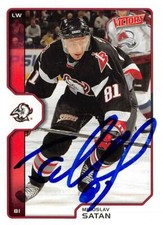 Miroslav Satan autographed Hockey Card (Sabres) 2002 Upper Deck Victory #27
