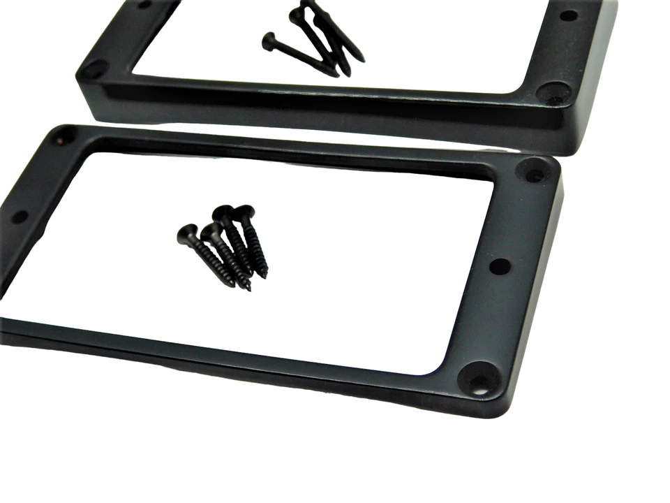 Metal Humbucker Pickup Ring Set Slanted & Curved Bottom for Gibson Guitar Black - Image 3 of 4