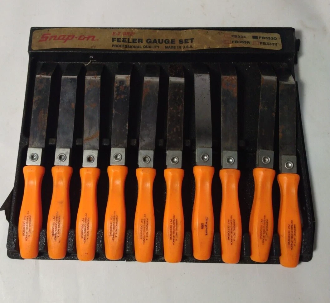 Rare Snap-On 10x Feeler Gauge FB333O Orange Handle E-Z Grip