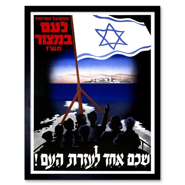 Propaganda Political War Israel Palestine Flag Boat City Jew Framed