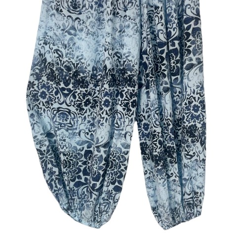 Damas Mujeres Italiano Lagenlook Estampado Floral Viscosa Boho Harén Ali Baba Pantalones - Imagen 68 de 96