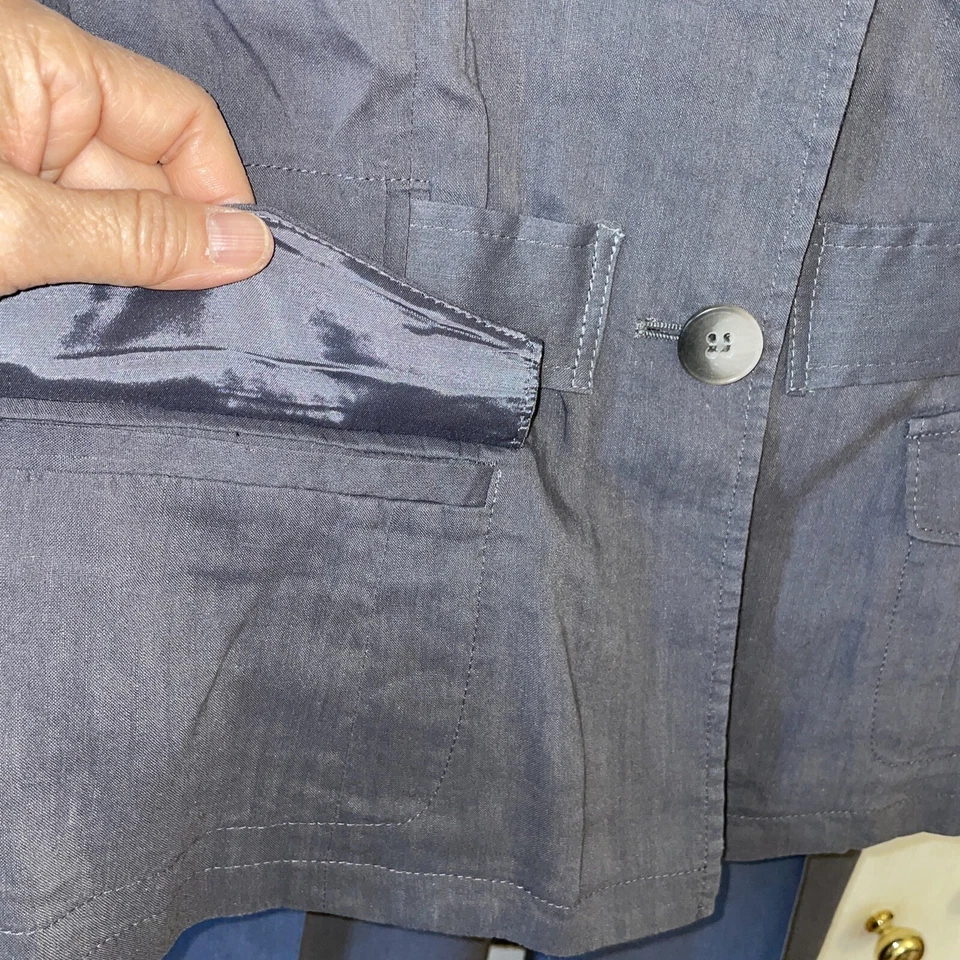 Pantalón Theory Gris Lino Elástico 2 Piezas Talla 6/8 Foto 3 de 4