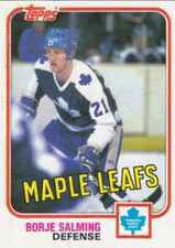81/82 TOPPS..BORJE SALMING..CARD # 33..MAPLE LEAFS..FREE COMBINED SHIPPING