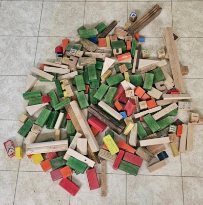15 lbs--Wooden Stacker Stacking Learnig Building Blocks Game Set for Kids Colors