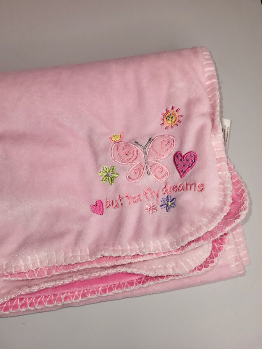 Peluche Floral Birds Embroidered Waffle Blanket - Pink Peluche Floral Birds Embroidered Waffle Blanket - Pink