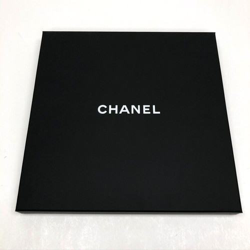 Authentic Chanel Gift Box Black Empty Storage Square Medium 10.5x10.5x1