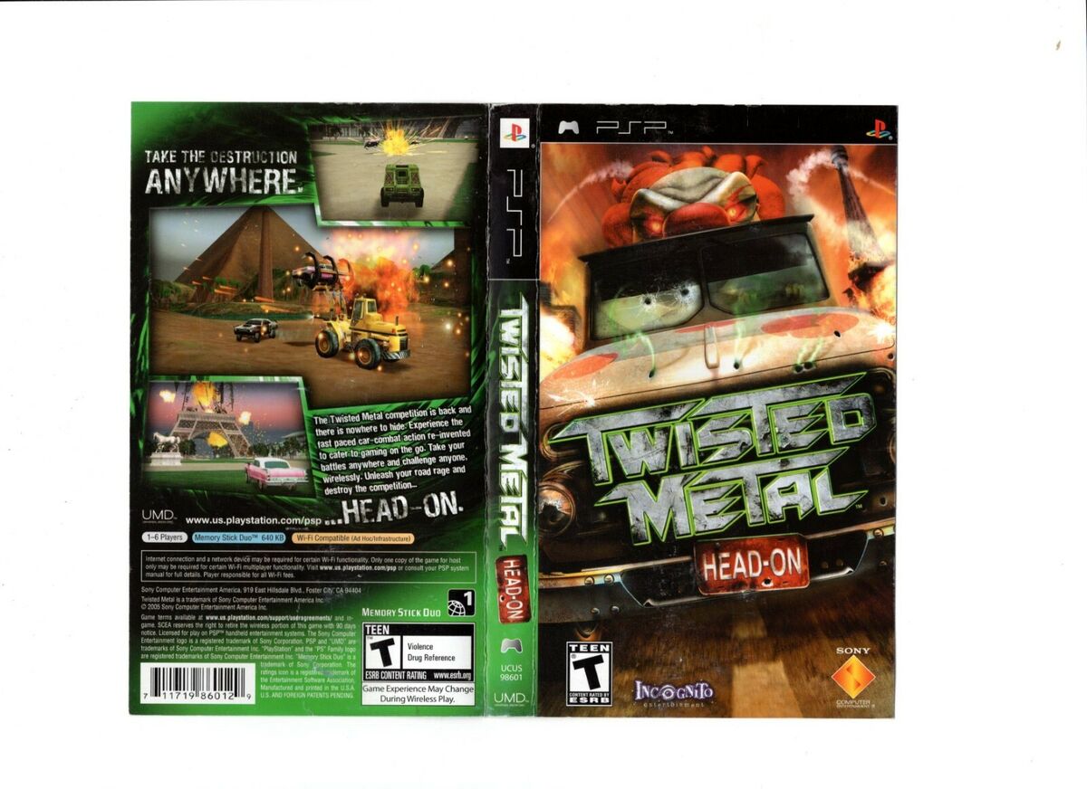 Twisted Metal: Head-On (2005) PSP box cover art - MobyGames