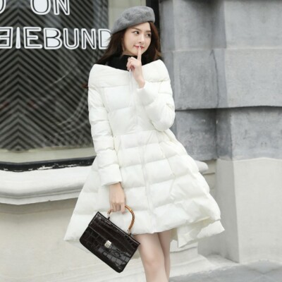 Winter Womens Swing Dress Long Coats Tutu Cotton Down Puffer