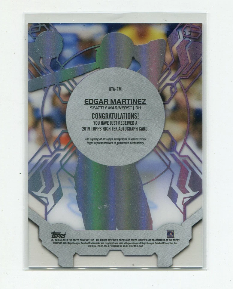 EDGAR MARTINEZ SEATTLE MARINERS 2019 TOPPS HIGH TEK AUTOGRAPH CARD HTA-EM #56/99 - Image 2 of 2