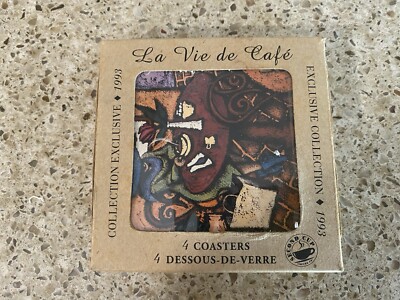 VTG La Vie Coasters de Cafe 1993 Exclusive Collection-Four Second Cup Coasters
