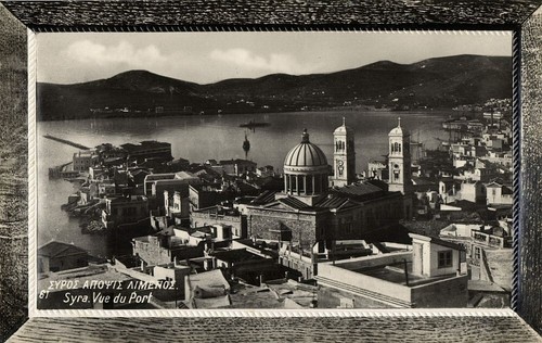 greece, SYROS SYRA Σύρος, Cyclades, Harbour Scene (1928) Embossed Postcard