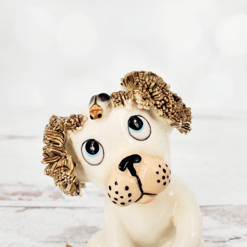 Vintage Lefton Anthropomorphic Spaghetti Poodle with Bug on Nose Figurine #3 - Picture 3 of 7