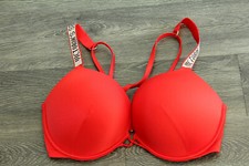 VICTORIA'S SECRET Shine Strap Bombshell Add-2-Cups Push-Up Swim Bra Top 38 C