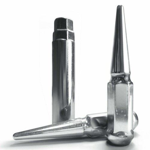 Spike Lug Nuts 14x2.0 Coarse Thread fit F250 F350 Super Duty PowerStroke Chrome - Picture 10 of 11
