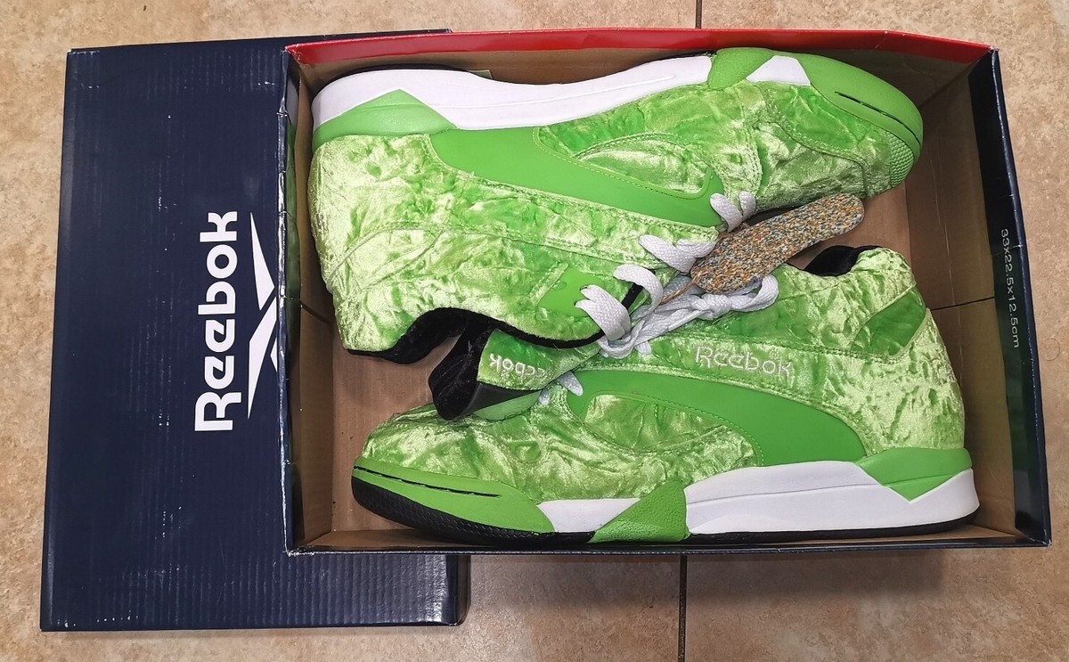 RARE 2009 Reebok Court Victory Pump x Atmos Jasmine green Velour Sneakers Sz 12 EX-RARE ! from 2009 Reebok Court Victory Pump x Atmos  main image 2