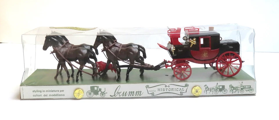 Entrenador de correo inglés serie histórica Brumm con 4 caballos modelo 1:43, Italia, nuevo en caja Foto 2 de 4