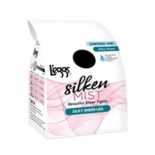 L'eggs Silken Mist Beautiful Tights Silky Sheer - Medium - Jet Black - 1 pair