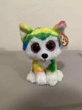 GREAT WOLF LODGE EXCLUSIVE 6″ Ty Beanie Boo RIVER the rainbow wolf NEW WITH TAGS