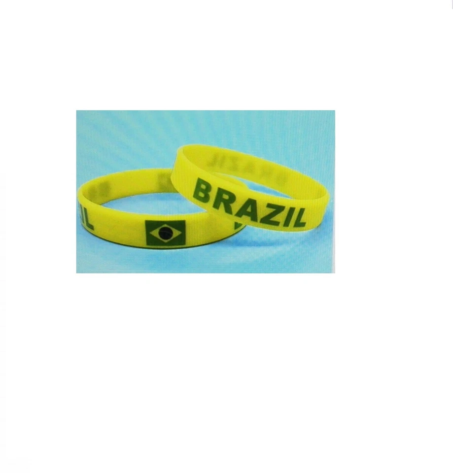 5 Stück Land Welt Flagge Logo Sport Silikon Armband Nationalen Fußball Fans Elas - Bild 4 von 4