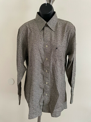 Benzer Men s Beige Long Sleeve Comfort Fit Button Up Casual Shirt Size M