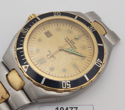 PROJECT TO FIX WORKING OMEGA SEAMASTER PRE BOND GOLD SS MENS WATCH CASE BAND - Picture 3 of 8