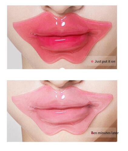 UPGRADED Pink Collagen Crystal Plumper Gel LIP MASK Moisturizing Lips Face Masks - Picture 3 of 9