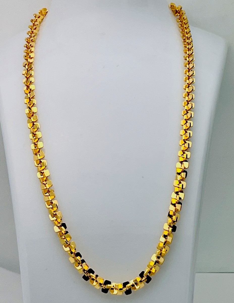 Vintage 1990s Gold Plated Twist Nugget Link Necklace 19”+3” Ext | eBay