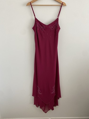 JOI Vintage Beaded Midi Dress Mulberry SIZE 12 EXCELLENT CONDITION - Bild 6 von 7