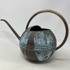 Vtg Smith & Hawken Art Deco Round Brass Watering Can Turkey 16" Long *Leaks*