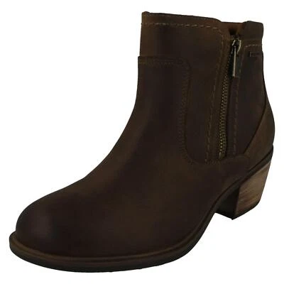 Damen Clarks' Neva Reißverschluss' Freizeit Leder Wasserfest Stiefeletten - E - Bild 1 von 4