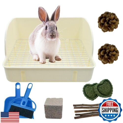 MUYG 12Pcs Rabbit Litter Box for Cage, Bunny Potty Trainer Corner Guinea Pig