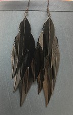 5 Black-tone Metal Earring Set Dangle Drop Hook New Free Ship 4065