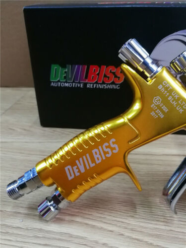 Pistola pulverizadora pistola pintura coches para Devilbiss GTI PRO LITE 1,3 mm TE20 Gold Tool - Imagen 8 de 8