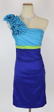 NWT Hailey Logan $85 Pool Lime Royal Prom Formal 1 Shoulder Short Dress size S