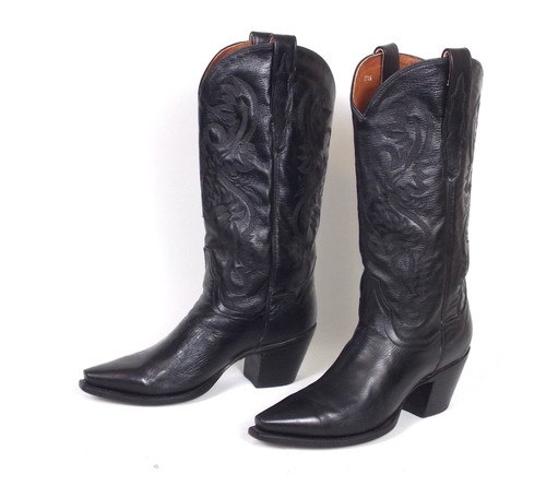 Botas de Vaquero Dan Post Negras de Moda para Mujer Talla 7.5B Puntera Lisa ¡Ligeramente Desgastadas! - Imagen 10 de 15